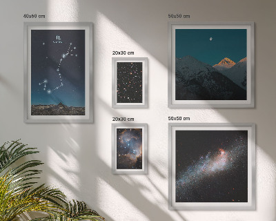 Decorațiune de perete set tablouri Peisaje cosmice noaptea
