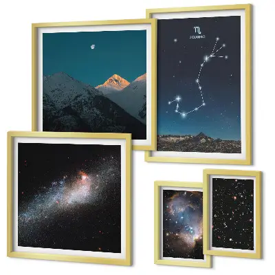Set de tablouri decorative pentru perete peisaje cosmice nocturne