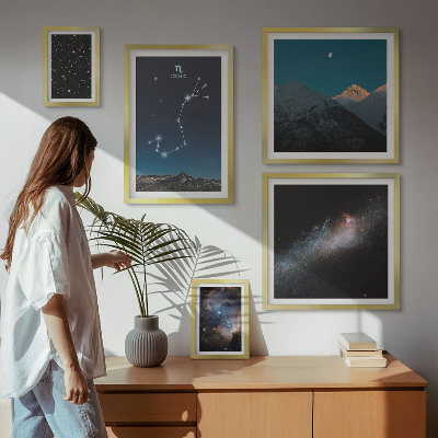 Decorațiune de perete set tablouri Peisaje cosmice noaptea