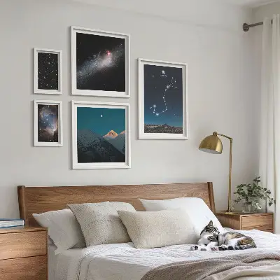 Set de tablouri decorative pentru perete peisaje cosmice nocturne