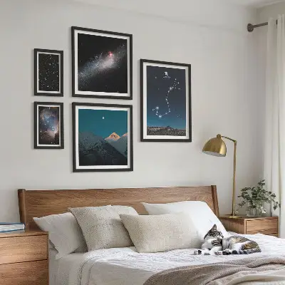 Set de tablouri decorative pentru perete peisaje cosmice nocturne