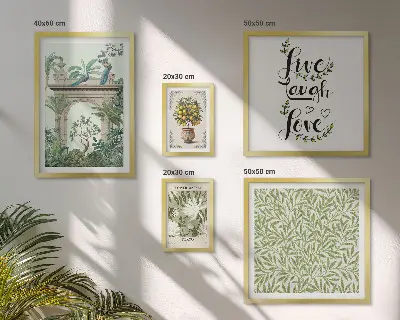 Set de tablouri decorative pentru perete cu motive vegetale și accente boho
