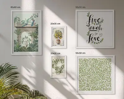 Set de tablouri decorative pentru perete cu motive vegetale și accente boho