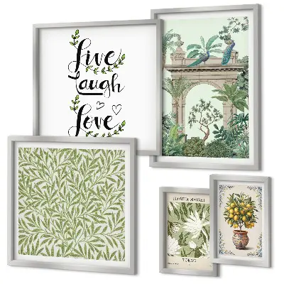 Set de tablouri decorative pentru perete cu motive vegetale și accente boho