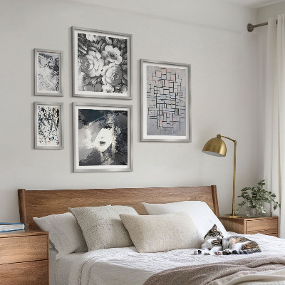 Decorațiune de perete set tablouri Portret modern de flori abstracte