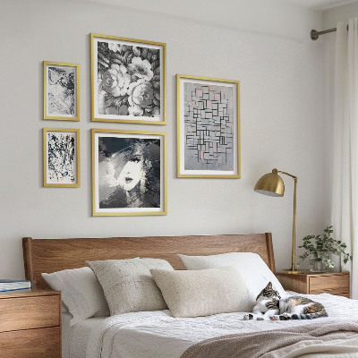 Decorațiune de perete set tablouri Portret modern de flori abstracte