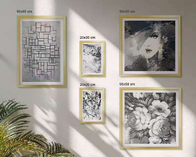 Decorațiune de perete set tablouri Portret modern de flori abstracte