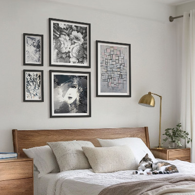 Decorațiune de perete set tablouri Portret modern de flori abstracte