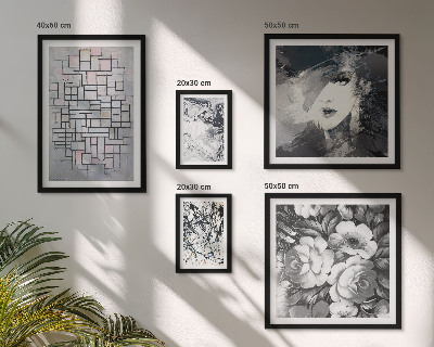 Decorațiune de perete set tablouri Portret modern de flori abstracte