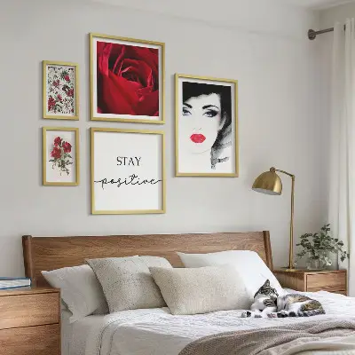 Portrete de femei cu flori vintage set de tablouri poliptice înrămate