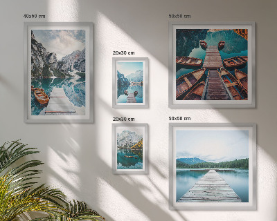Decorațiune de perete set tablouri Peisaje montane, căi acvatice