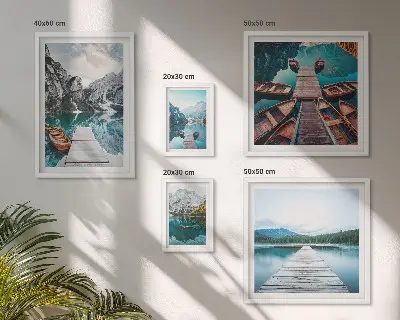 Set de tablouri decorative pentru perete peisaje montane cu căi acvatice