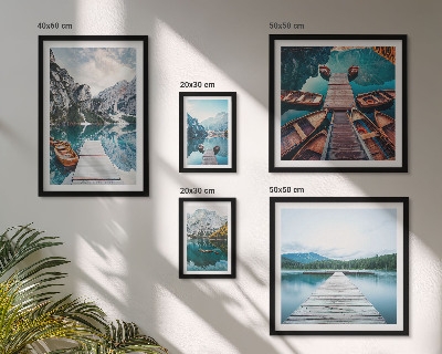 Decorațiune de perete set tablouri Peisaje montane, căi acvatice