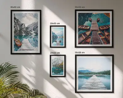 Set de tablouri decorative pentru perete peisaje montane cu căi acvatice