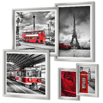 Icoane arhitecturale și vehicule tablou poliptic înrămat