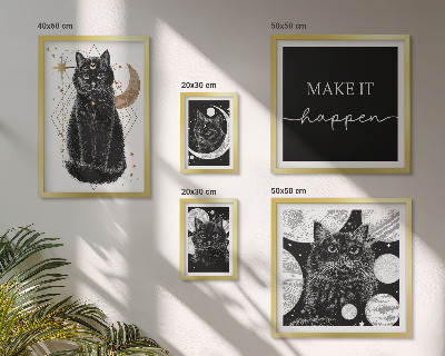 Decorațiune de perete set tablouri Spațiul boho al pisicilor negre