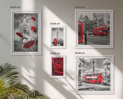 Decorațiune de perete set tablouri Motive londoneze cu accente roșii