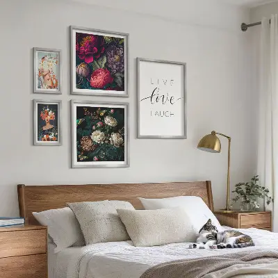 Set tablouri decorative de perete cu sloganuri motivaționale florale