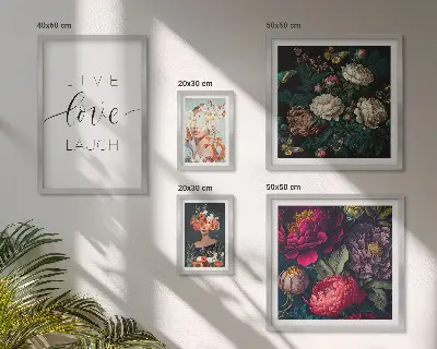 Set tablouri decorative de perete cu sloganuri motivaționale florale