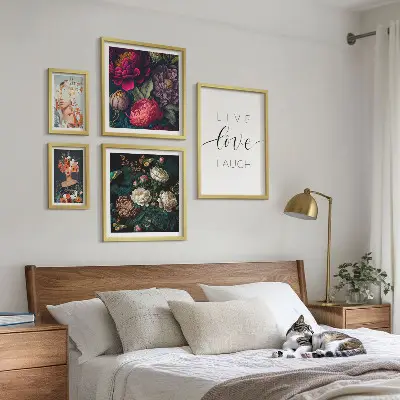 Set tablouri decorative de perete cu sloganuri motivaționale florale