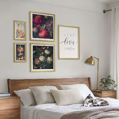 Decorațiune de perete set tablouri Sloganuri motivaționale florale
