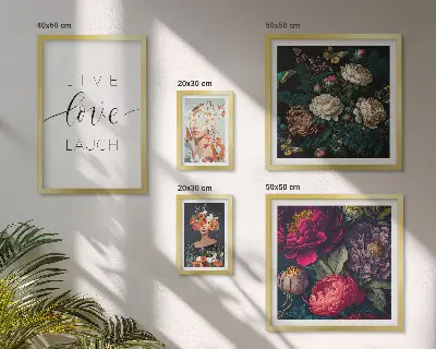 Set tablouri decorative de perete cu sloganuri motivaționale florale