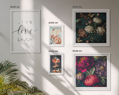 Decorațiune de perete set tablouri Sloganuri motivaționale florale