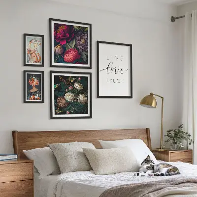 Set tablouri decorative de perete cu sloganuri motivaționale florale
