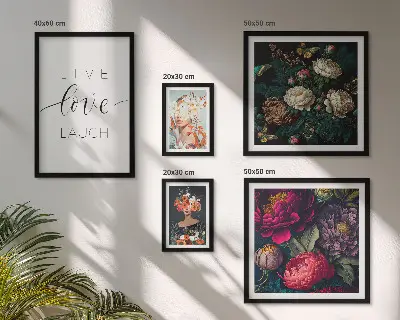 Set tablouri decorative de perete cu sloganuri motivaționale florale