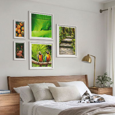 Polyptic înrămat Motive tropicale cu fructe naturale
