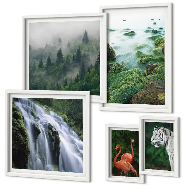 Set de tablouri decorative de perete cu peisaje și animale sălbatice din natură