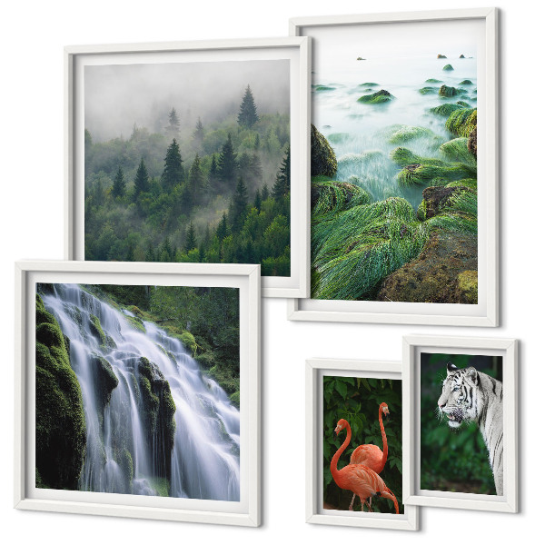 Decorațiune de perete set tablouri Peisaje cu animale sălbatice din natură