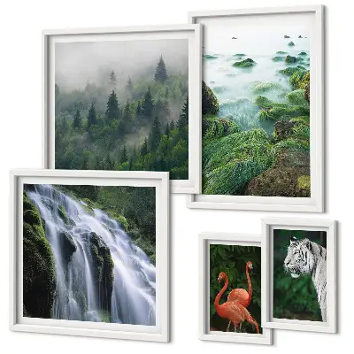 Set de tablouri decorative de perete cu peisaje și animale sălbatice din natură