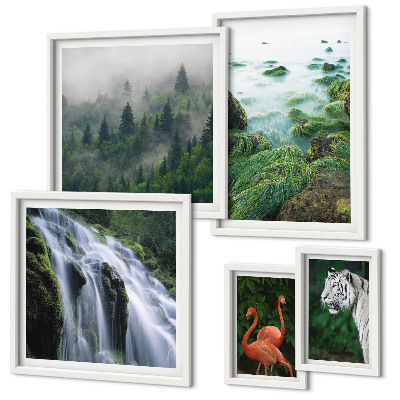 Decorațiune de perete set tablouri Peisaje cu animale sălbatice din natură
