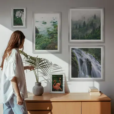 Set de tablouri decorative de perete cu peisaje și animale sălbatice din natură