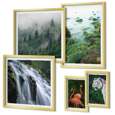 Set de tablouri decorative de perete cu peisaje și animale sălbatice din natură