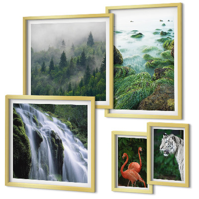 Decorațiune de perete set tablouri Peisaje cu animale sălbatice din natură