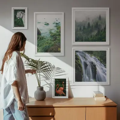 Set de tablouri decorative de perete cu peisaje și animale sălbatice din natură