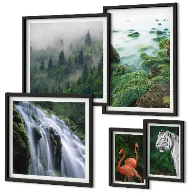 Set de tablouri decorative de perete cu peisaje și animale sălbatice din natură