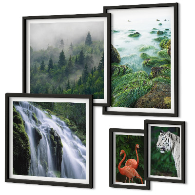 Decorațiune de perete set tablouri Peisaje cu animale sălbatice din natură