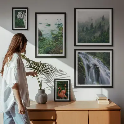 Set de tablouri decorative de perete cu peisaje și animale sălbatice din natură