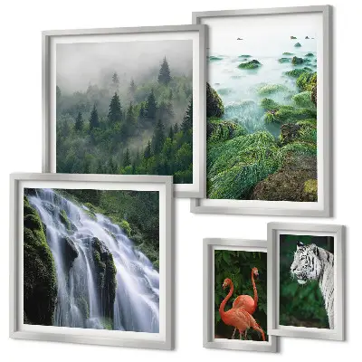 Set de tablouri decorative de perete cu peisaje și animale sălbatice din natură