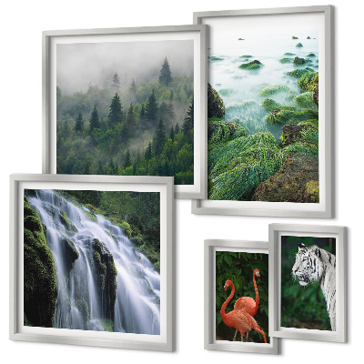 Decorațiune de perete set tablouri Peisaje cu animale sălbatice din natură