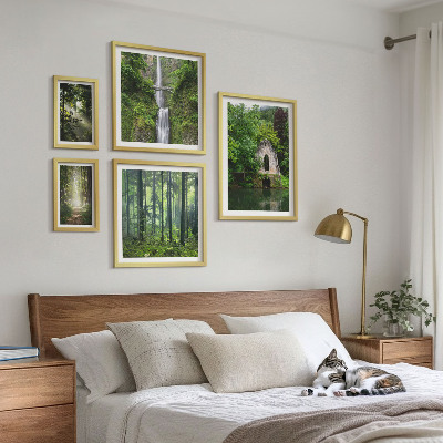 Decorațiune de perete set tablouri Păduri verzi, cascade, natură