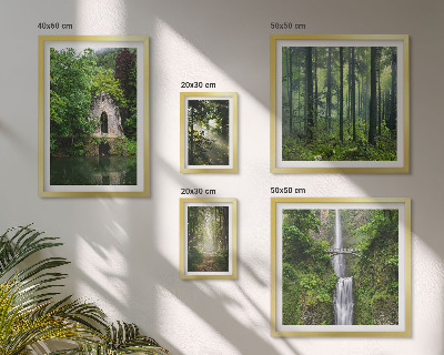 Decorațiune de perete set tablouri Păduri verzi, cascade, natură