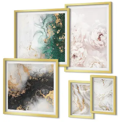 Poliptic înrămat cu accente florale și eleganță abstractă