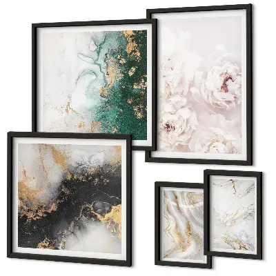 Poliptic înrămat cu accente florale și eleganță abstractă