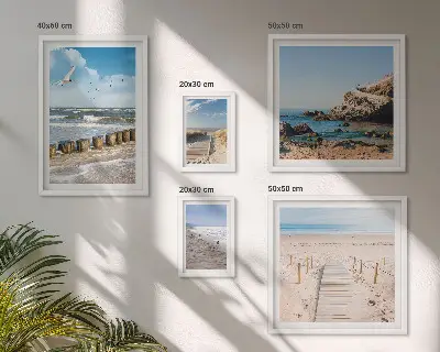Set de tablouri decorative pentru perete peisaje cu plajă și litoral