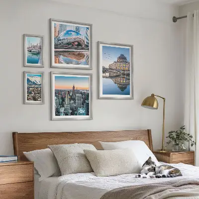 Set de tablouri decorative de perete peisaje urbane cu arhitectură și natură