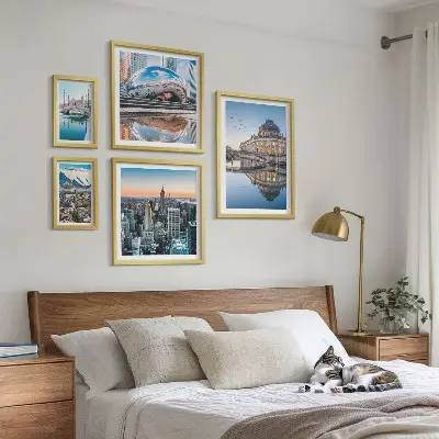 Set de tablouri decorative de perete peisaje urbane cu arhitectură și natură